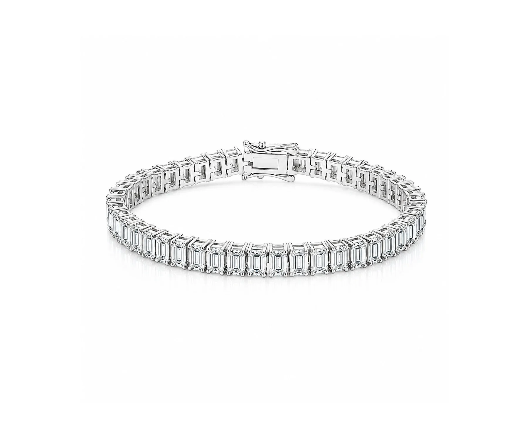 18.5ct. Emerald-Cut Lab Diamond Tennis Bracelet | Emily
