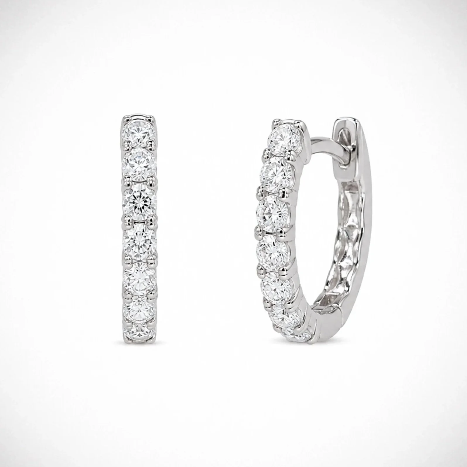 3ct. Round Brilliant Lab Diamond Hoop Earrings | Virginia