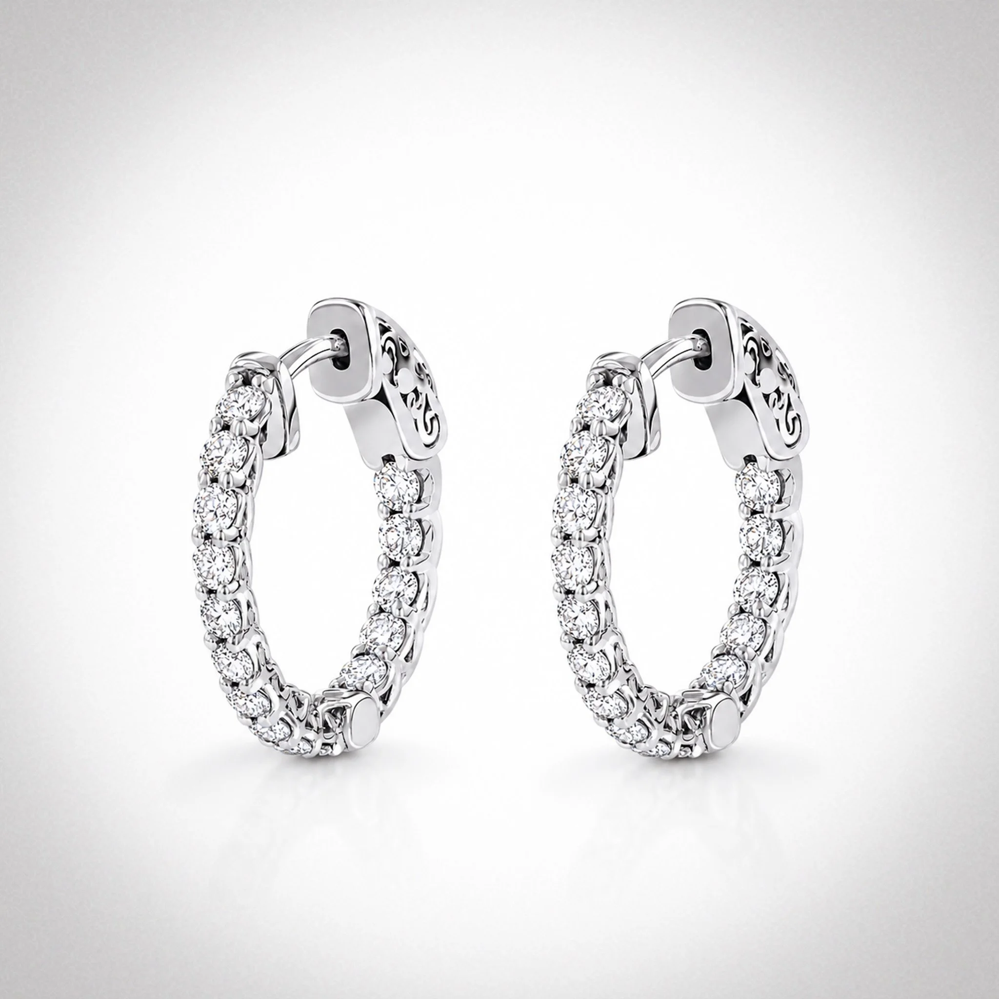 3ct. Round Brilliant Lab Diamond Hoop Earrings | Virginia