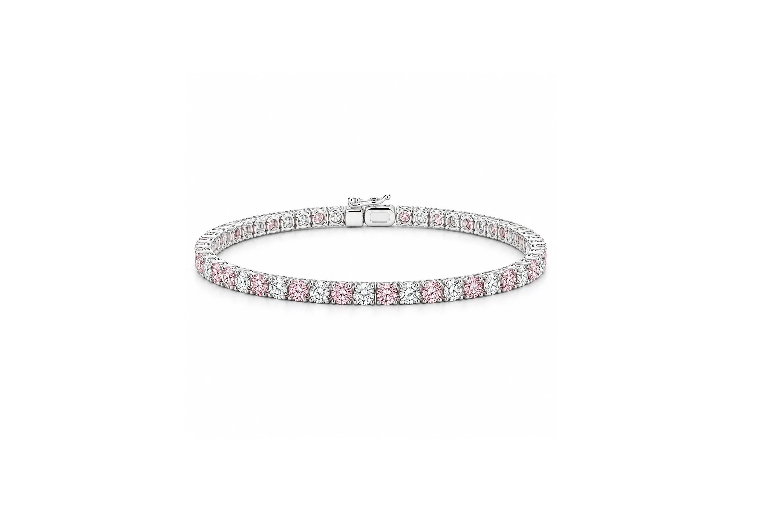 11ct. Pink and White Lab Diamond Tennis Bracelet | Angela