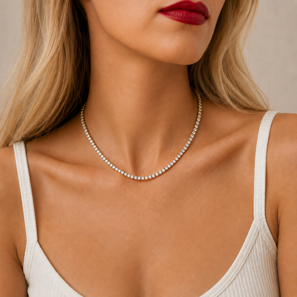 13ct. Lab Diamond Tennis Necklace | Goldie