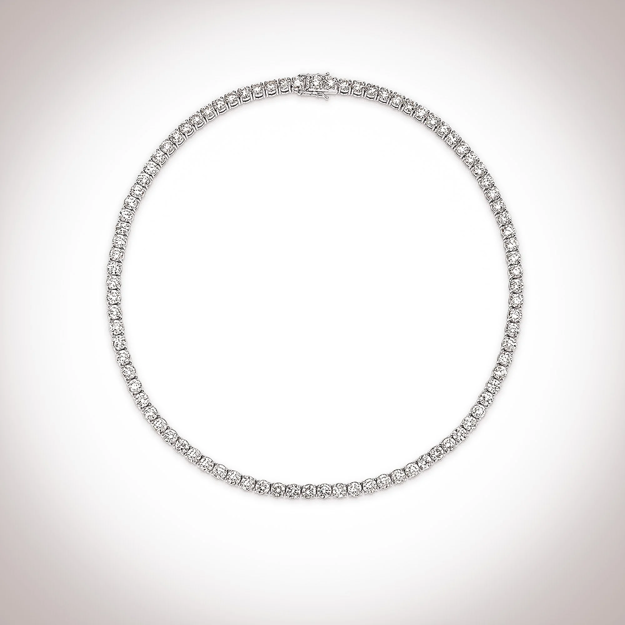 33ct. Round Brilliant 4mm Moissanite Tennis Necklace in 18K White Gold Vermeil Plated - Fiona (Copy)