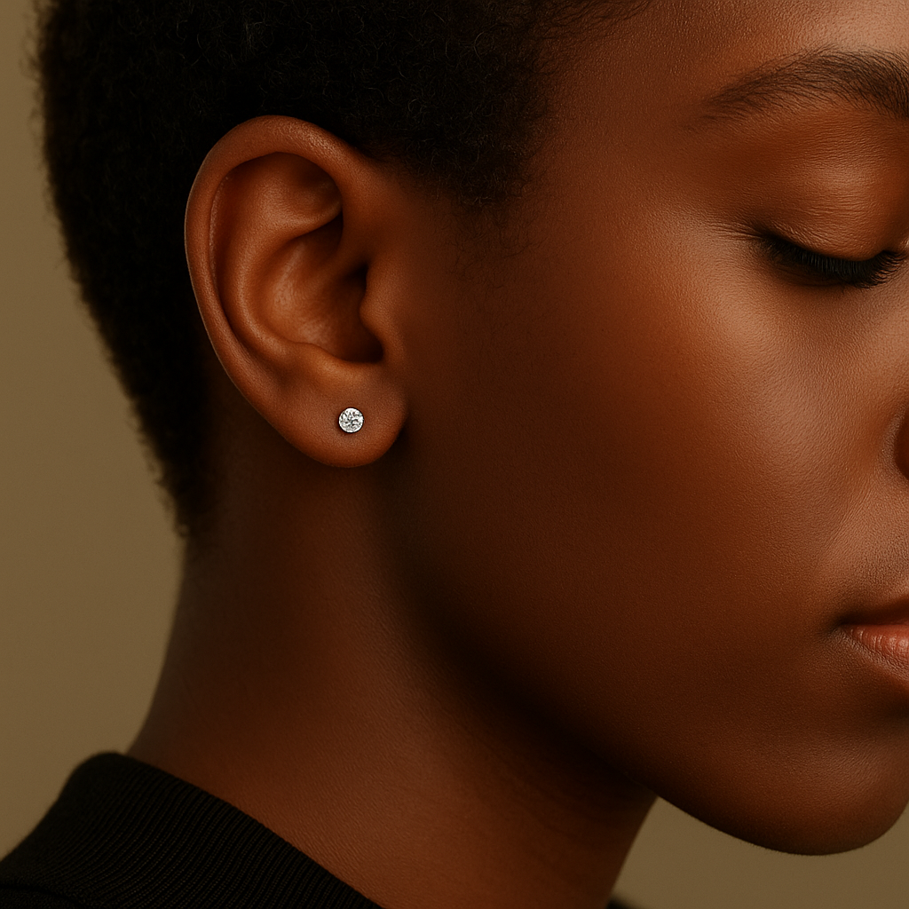 Our beautiful Autumn moissanite earrings in solid white gold. They are elegant, versatile and your forever staple piece.