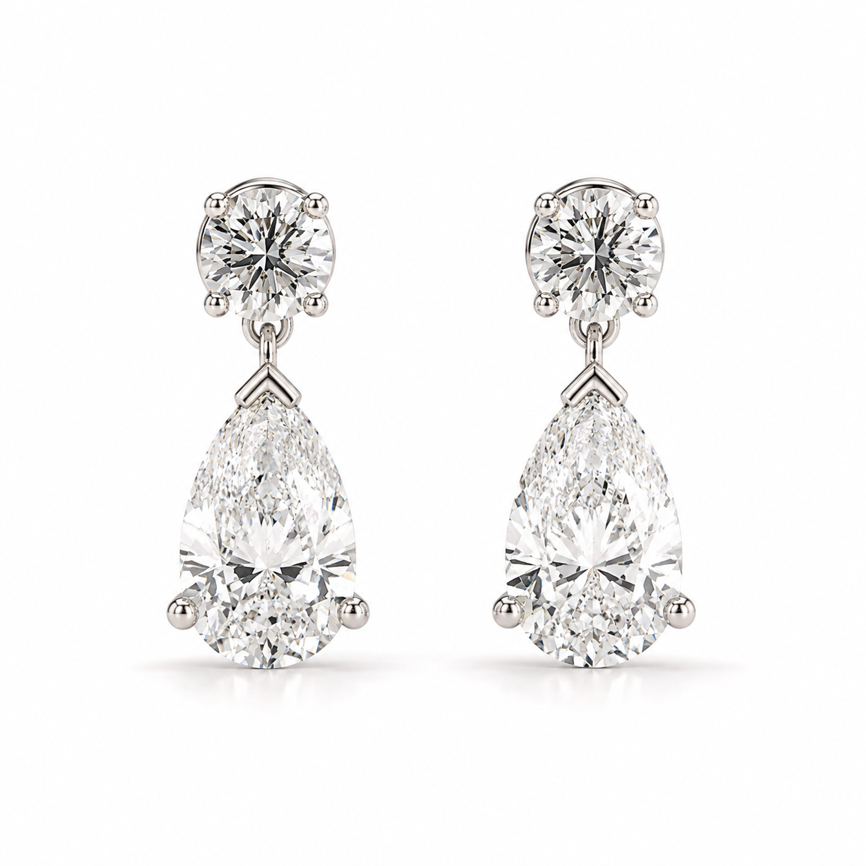 5tcw. Pear-Cut Moissanite Drop Earrings | Calista