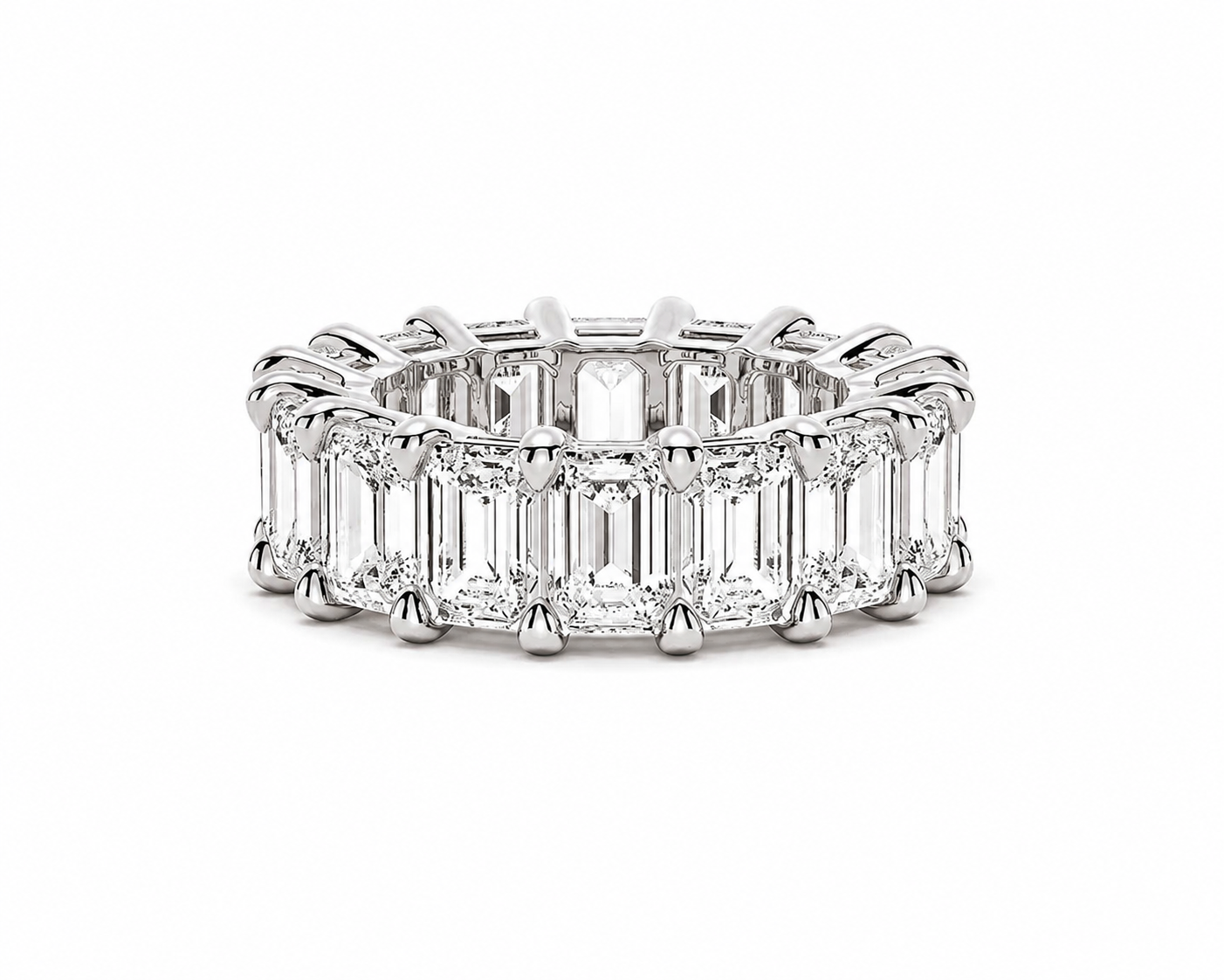 8ct. Emerald-Cut Moissanite Eternity Ring | Vicki