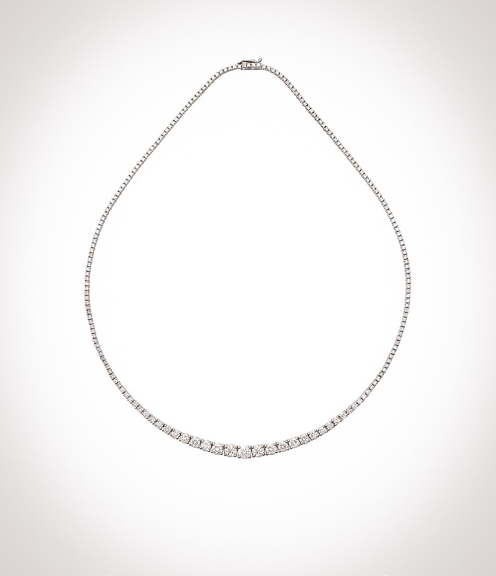 5ct. Graduated Natural Diamond Tennis Necklace | Juliette