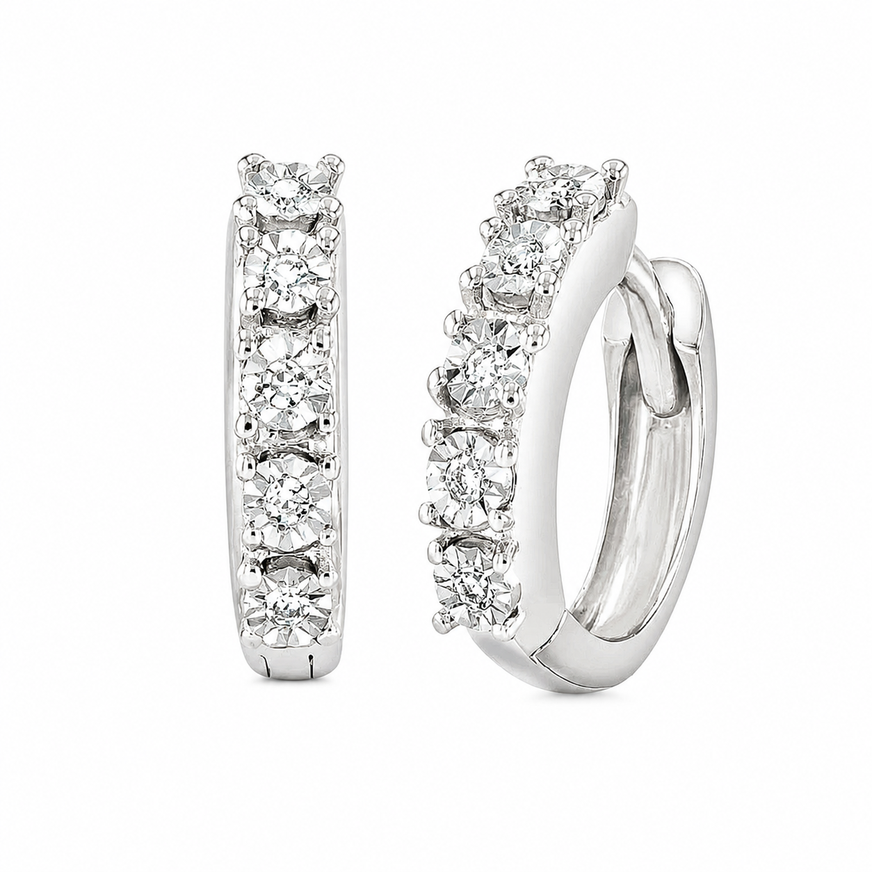 10mm Moissanite Huggie Earrings | Ella