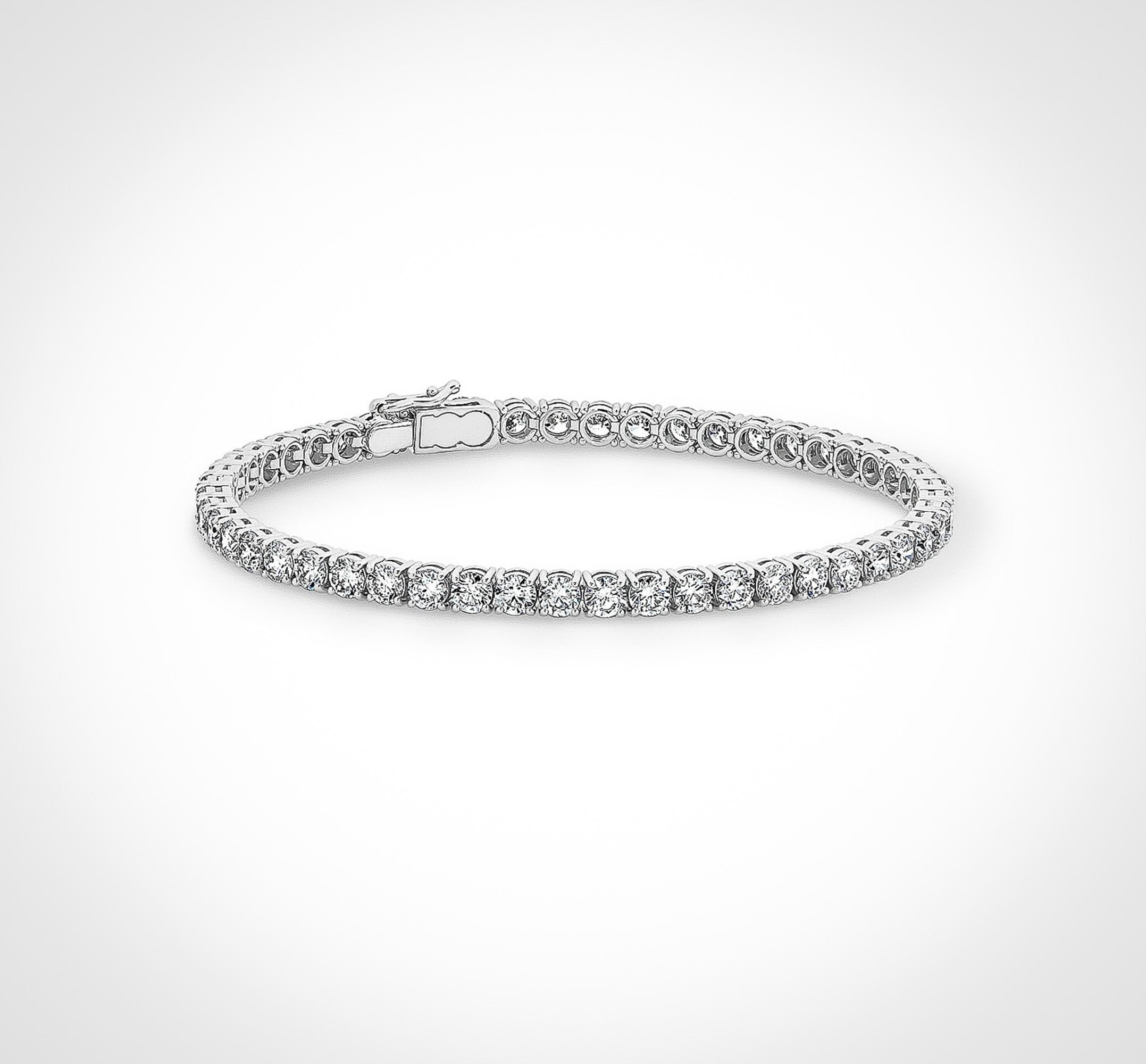 10.8 Carat Round-Cut Lab-Grown Diamond Tennis Bracelet | 18K Solid White Gold | Doris