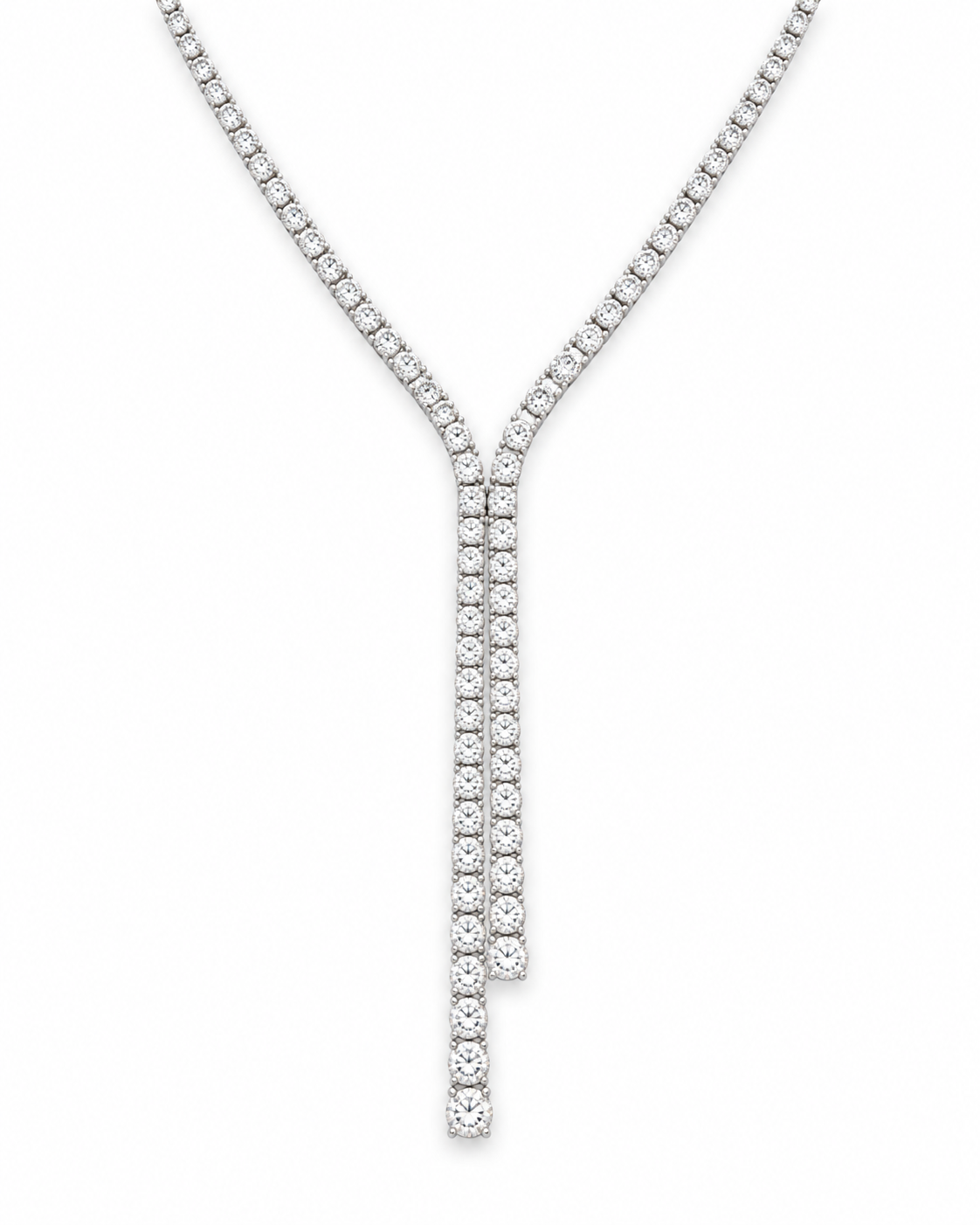 13ct. Lab Diamond Double Lariat Necklace Tennis Necklace | Adele