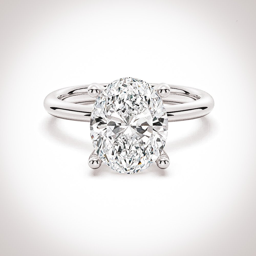6.0 Carat Oval-Cut Lab-Grown Diamond Engagement Ring | 18K Solid Gold | The Eva Ring