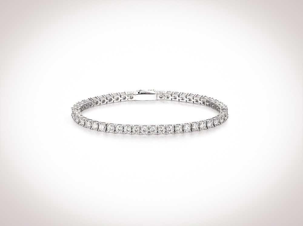 10.8 Carat Round-Cut Lab-Grown Diamond Tennis Bracelet | 18K Solid White Gold | The Clementine Bracelet