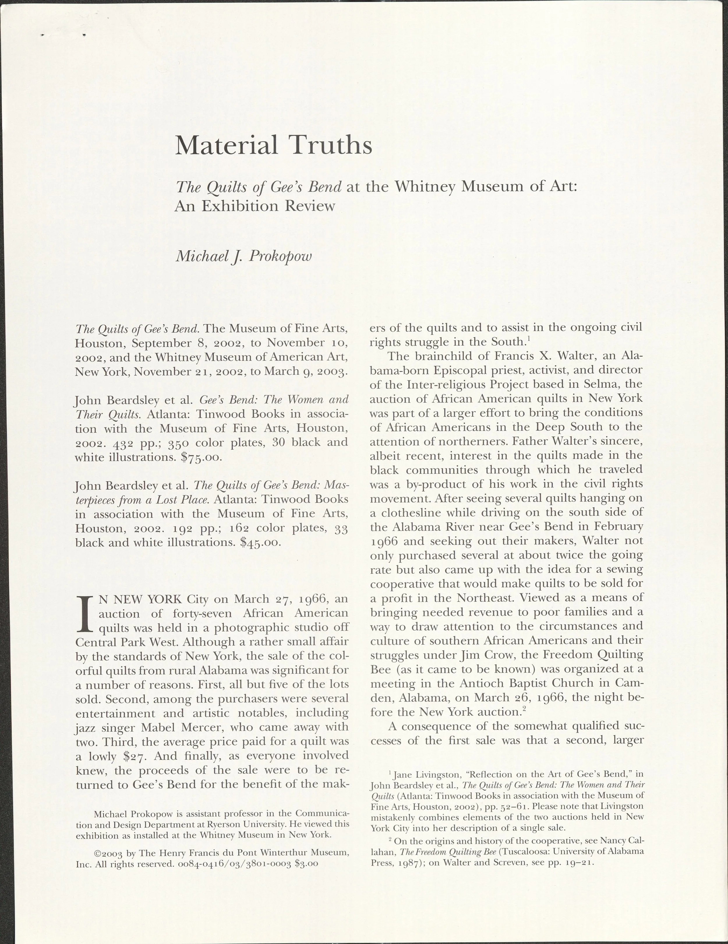 Material Truths review
