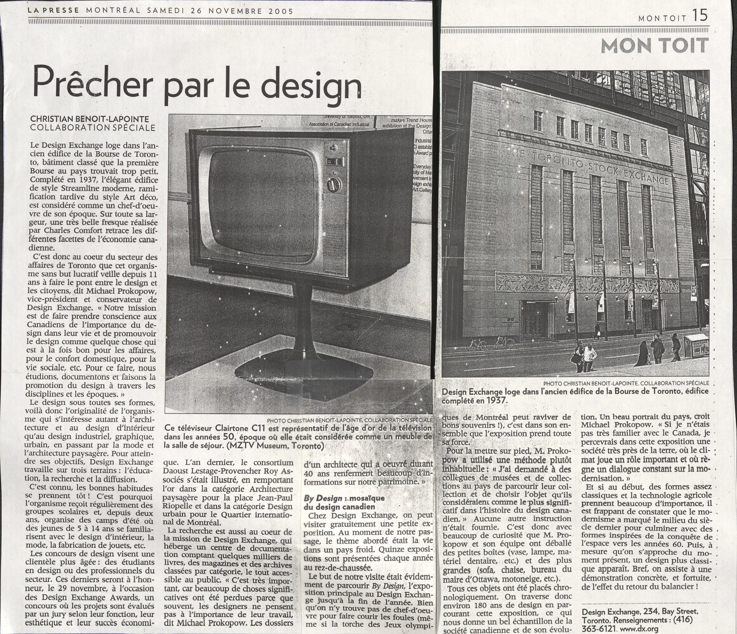 By Design - La Presse - Nov 2005.jpg