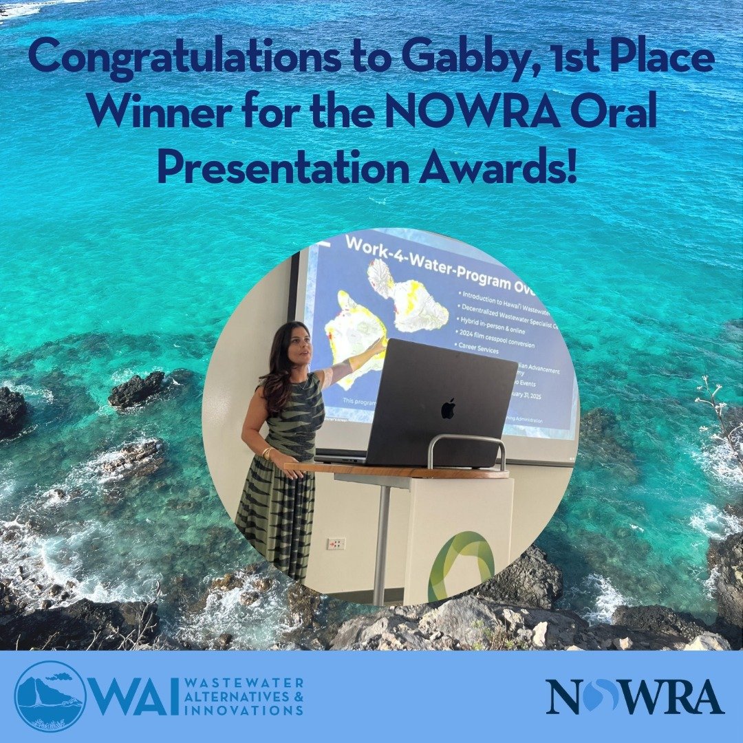 We&rsquo;re thrilled to celebrate our incredible Work-4-Water Program Manager and Instructor, Gabby Saba Zimmer @GabbyWAI ! Gabby did an outstanding job representing WAI at this year&rsquo;s @NOWRAonsite (National Onsite Wastewater Recycling Associat