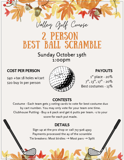 October 2 Person Best Ball Scramble