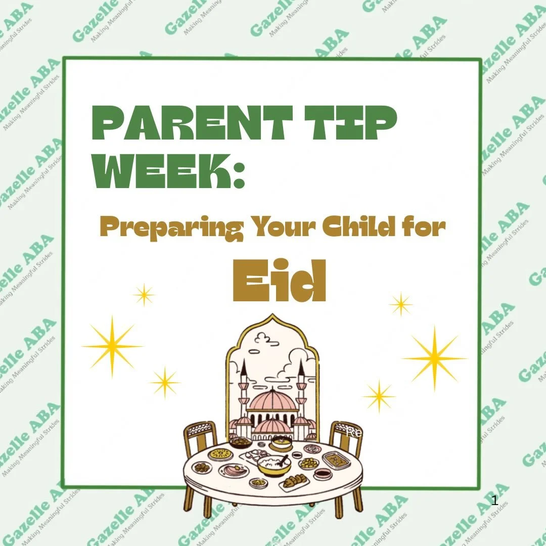Eid is a beautiful time filled with joy, connection, and celebration. 💛🌙✨

With a little preparation, it can be a smooth and meaningful experience for every child. 🌿💫

#GazelleABA #ABAParenting #AutismSupport #Neurodiversity