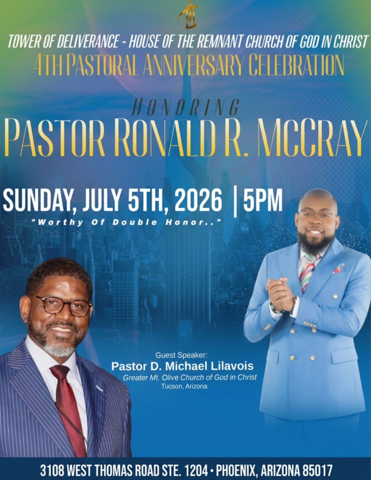 Pastor McCray's 4th Pastoral Anniversary