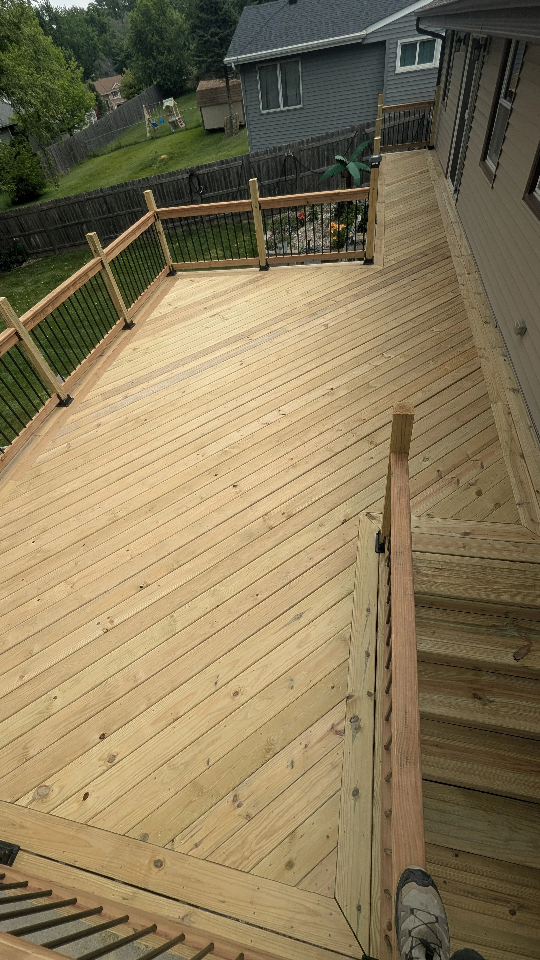 Wood Deck and Wood Handrail