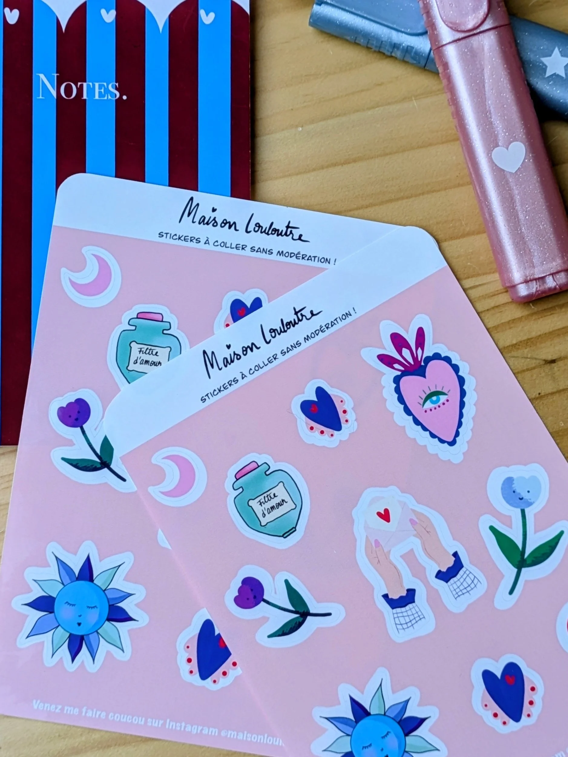 Planche de stickers " Valentine"