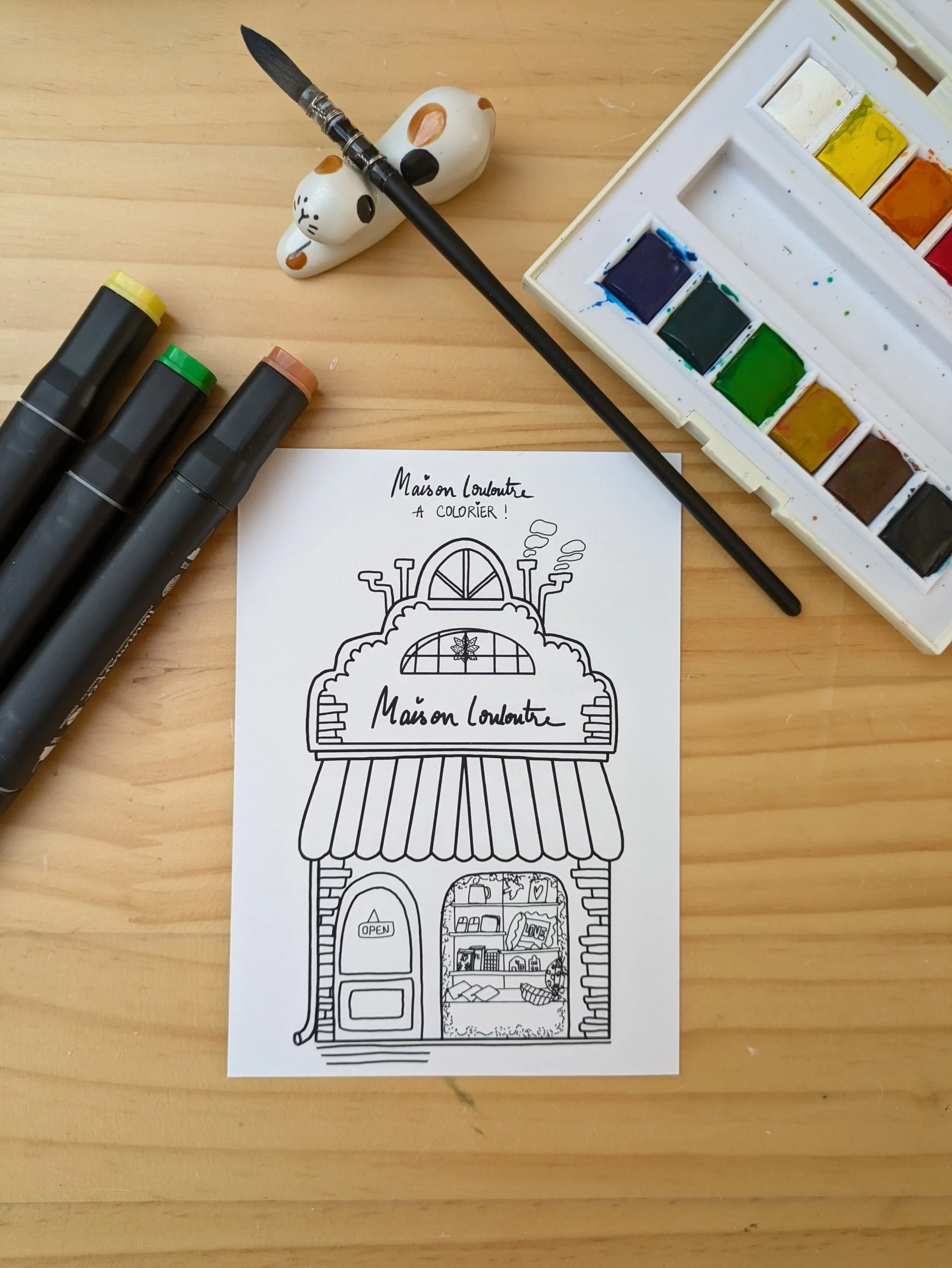 Carte postale à colorier - Eveil créatif