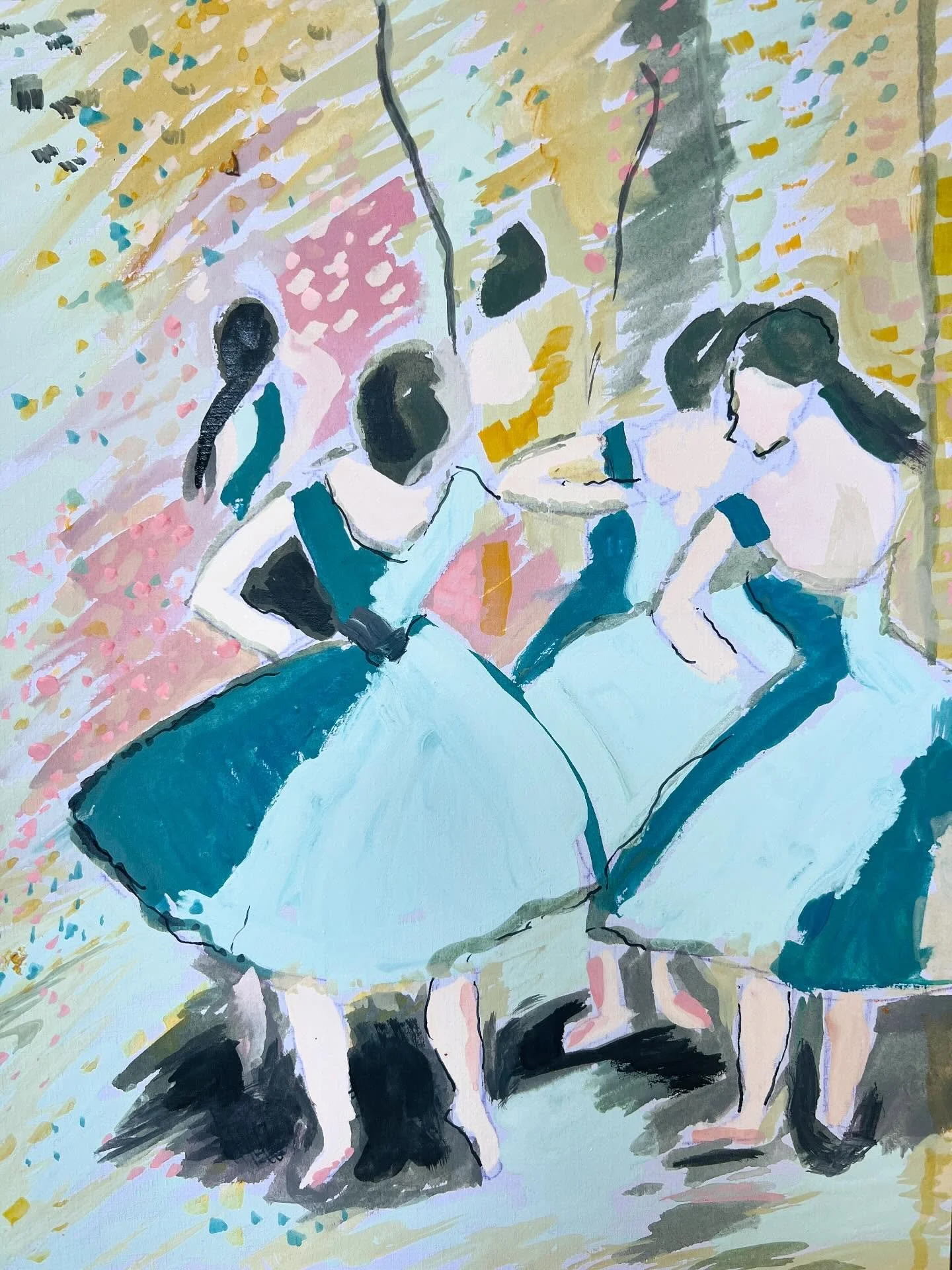 Master Study, Blue Dancers, Edgar Degas, 1890
Day 2/30
Gouache on paper
#mastersketch25