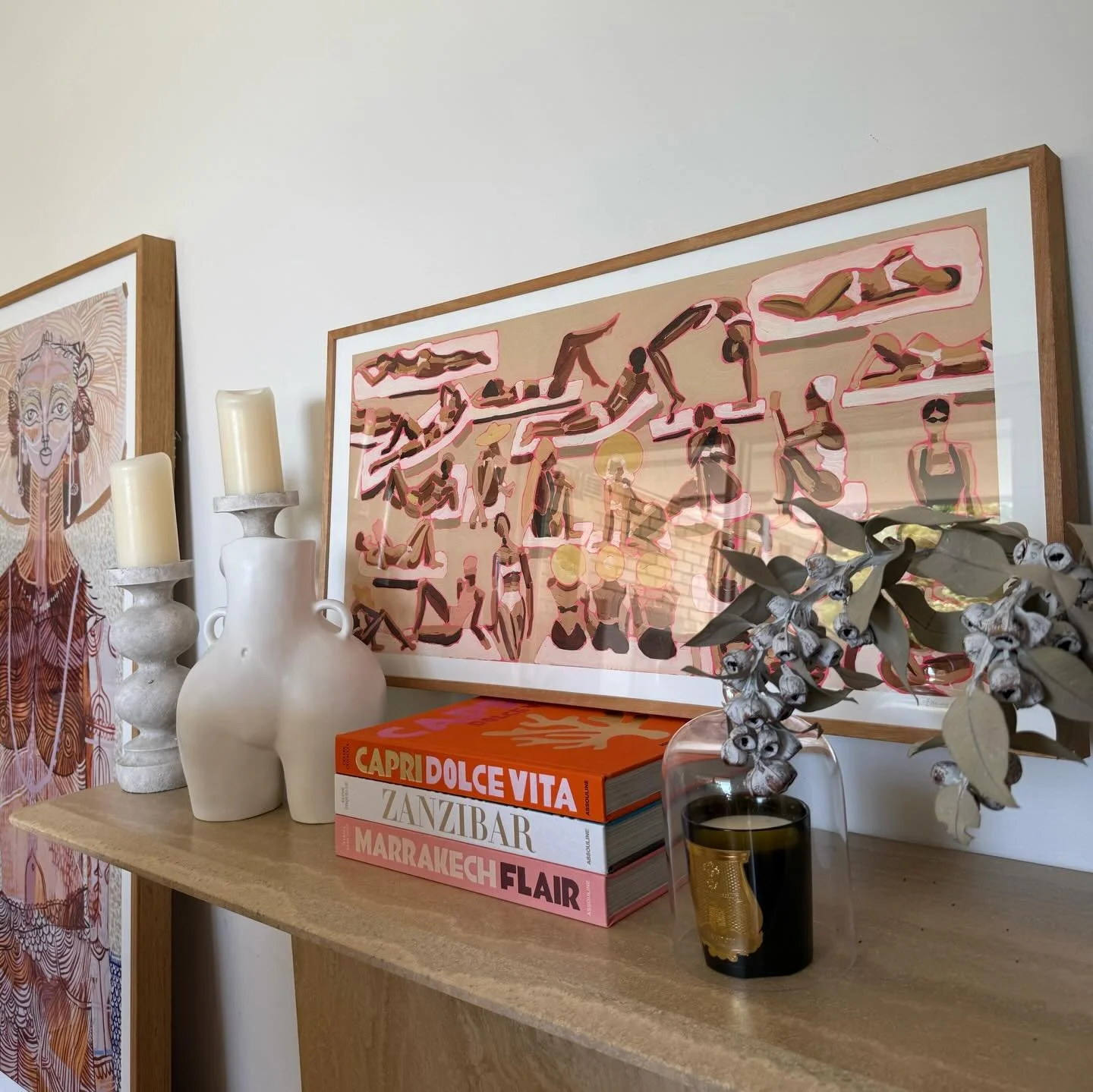 &lsquo;Bathers of Capri&rsquo; prints that have found their forever homes. 🩵 

#interiors #prints #design #colour #homestyle