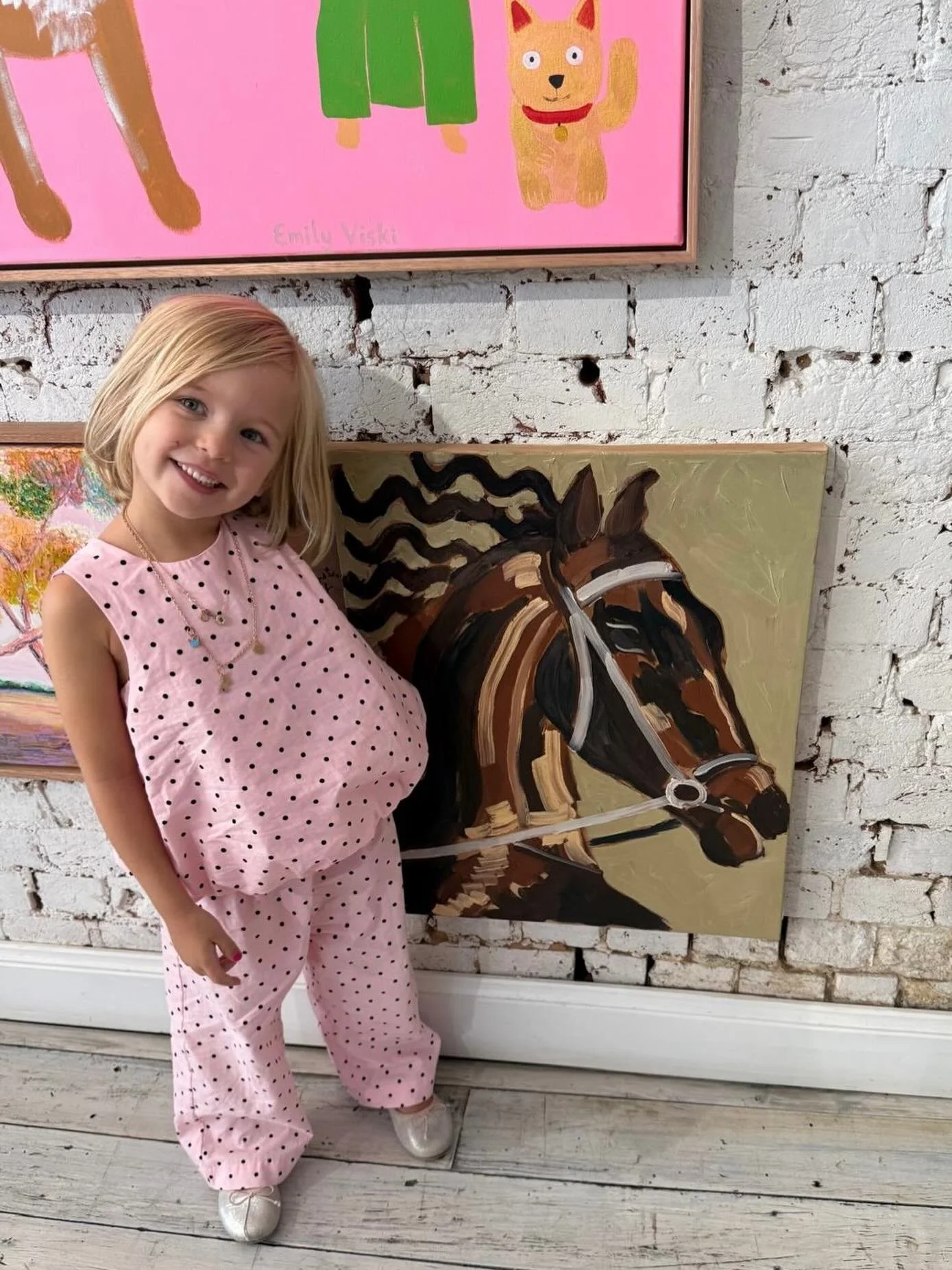 My sweet niece, Olympia, with my painting 💗🐴🎠 @jumbledonline