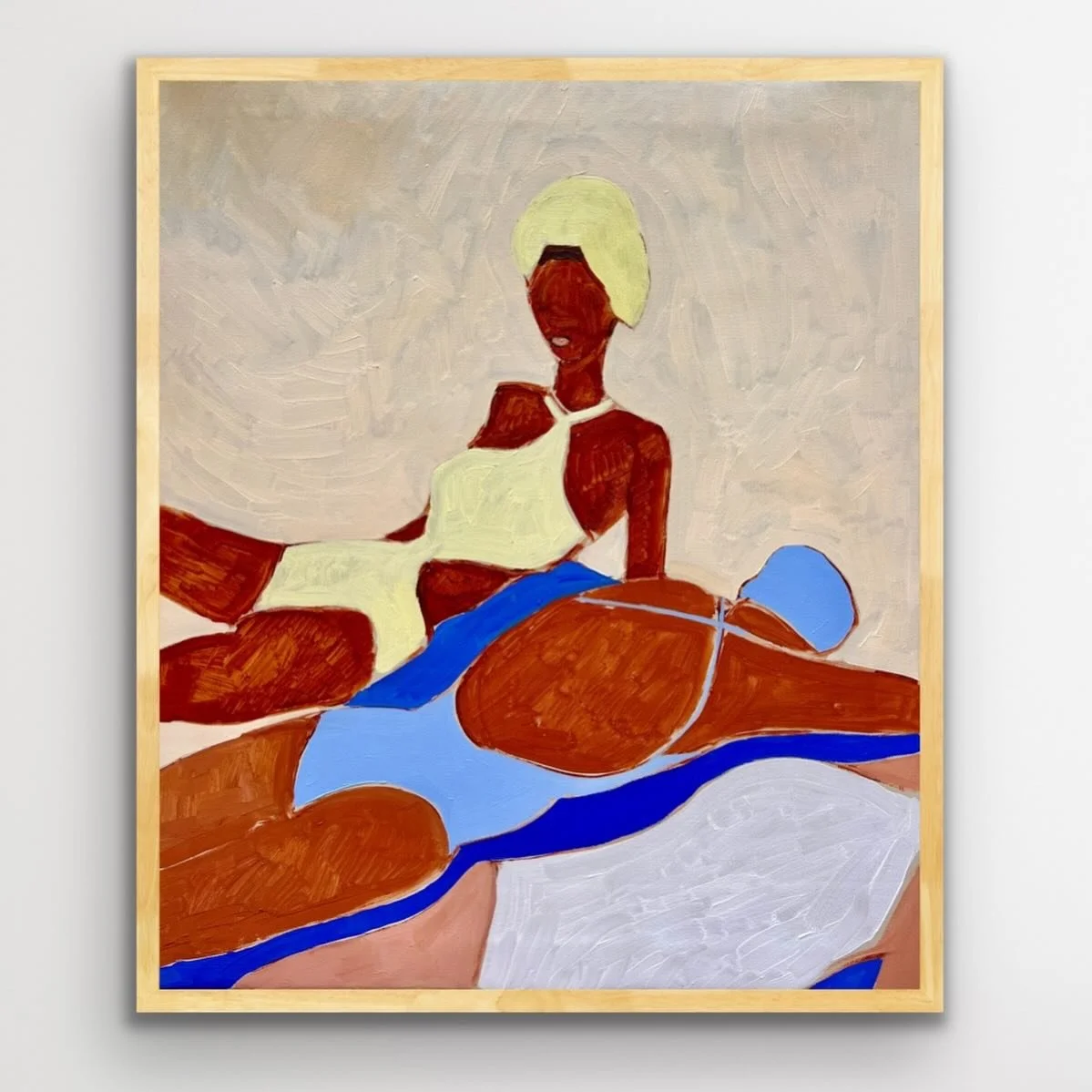 bathers in blue &amp; yellow, oil on canvas, 50cm x 60cm 

available via my website

#painting #australianart #colour #beach