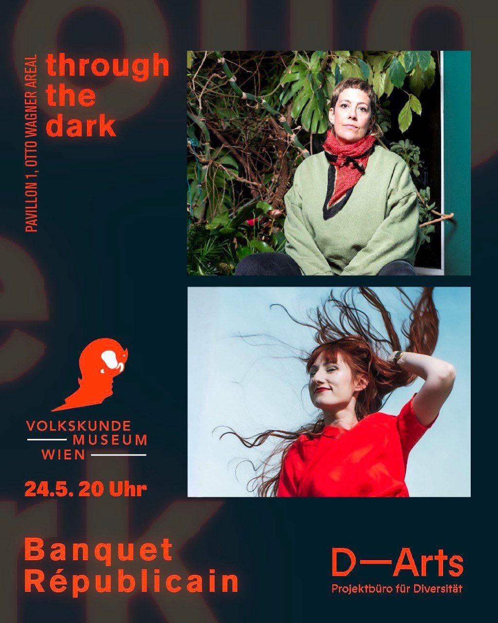 Banquet R&eacute;publicain
Wir. Das Volk!
24.05.2025, 20:00 Uhr
Volkskundemuseum Wien
Otto Wagner Areal &ndash; Pavillon 1

KDM K&ouml;nigin der Macht l&auml;dt zum Banquet R&eacute;publicain. Mit glamour&ouml;ser Unruhestiftung von Luis Javier Muril