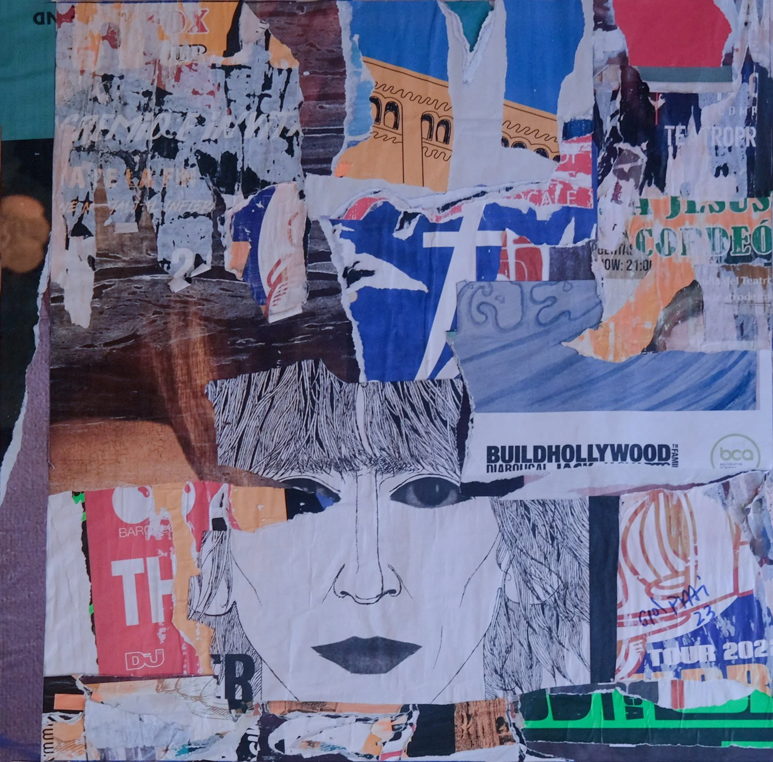 Hollywood / 75x80 / 2023 / Bilbao, Edimburgo / Crema / Collage