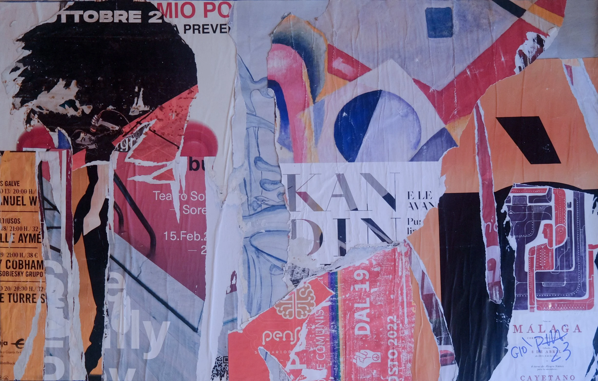 Ortega / 120x85 / 2023 / Brescia, Malaga / Grosseto collage