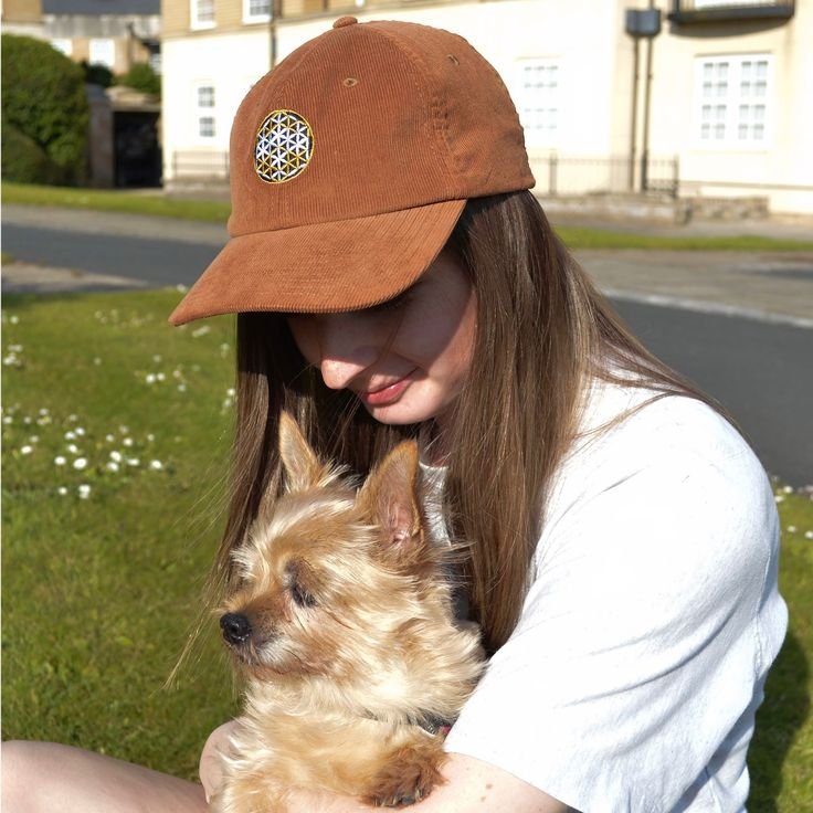 Flower Of Life Embroidered Unisex Corduroy Cap.jpeg