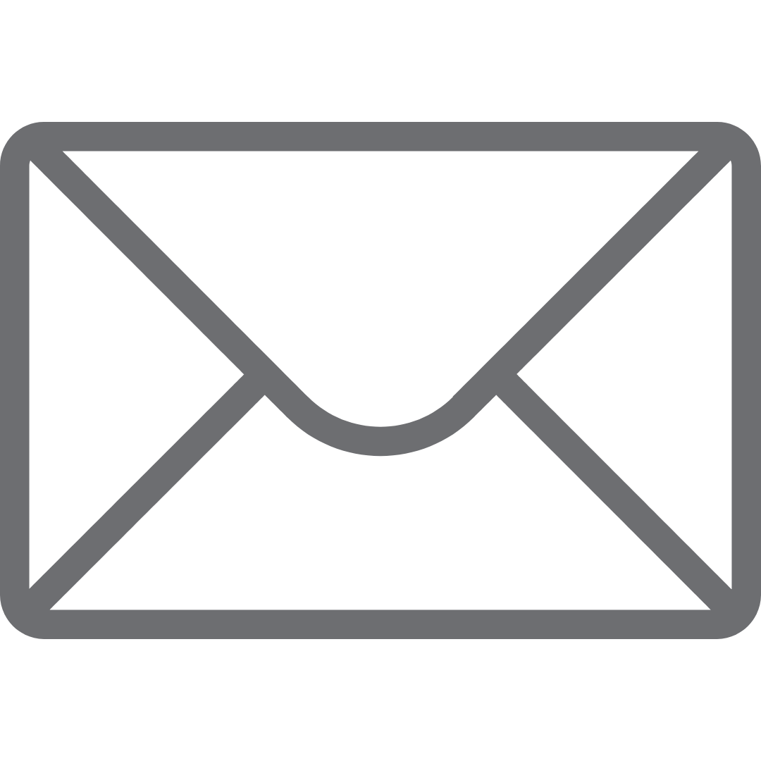 Gray outline of an envelope icon.
