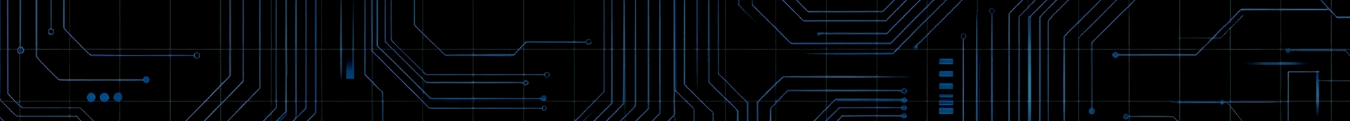 Digital circuit board with interconnected lines and nodes on a black background.