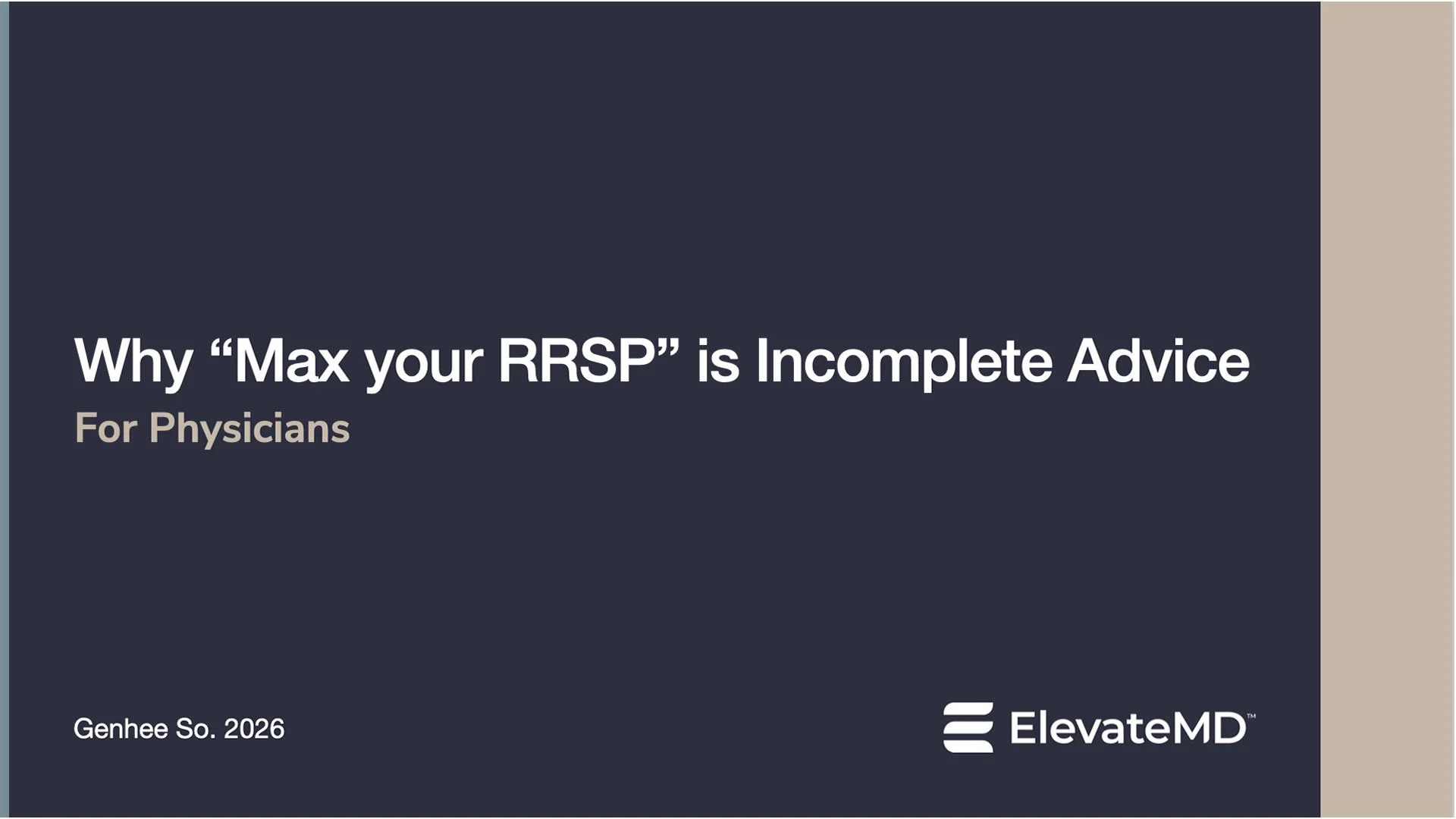 Why “Max Your RRSP” Is Incomplete Advice for Physicians