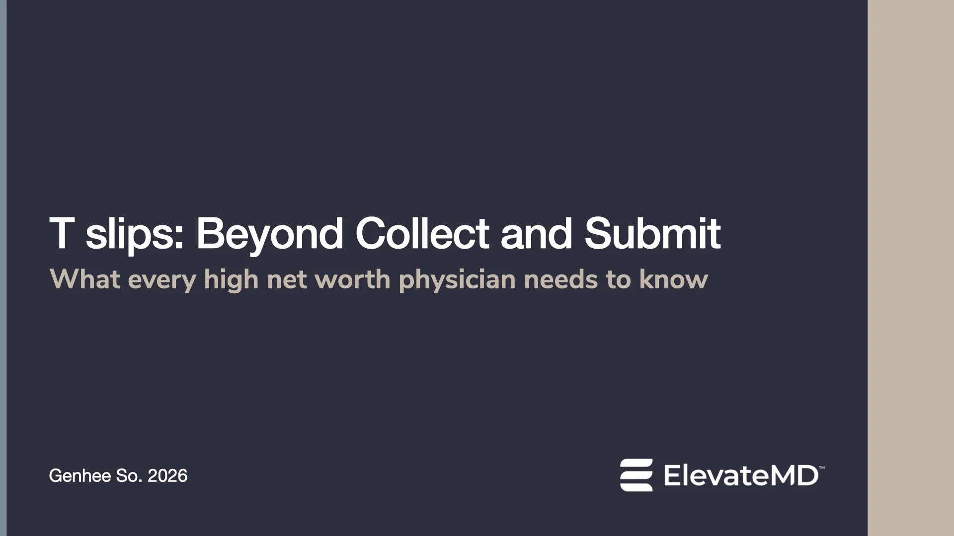 T Slips: Beyond Collect &amp; Submit