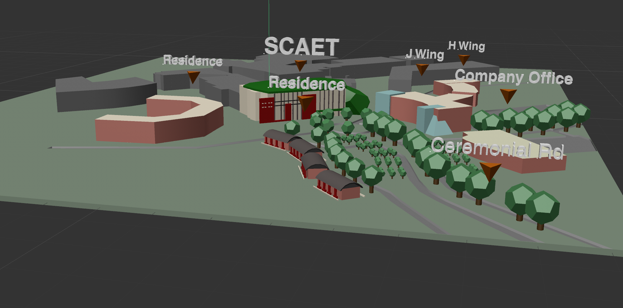 More process with the tags and names of each building displayed to better assess visual readability