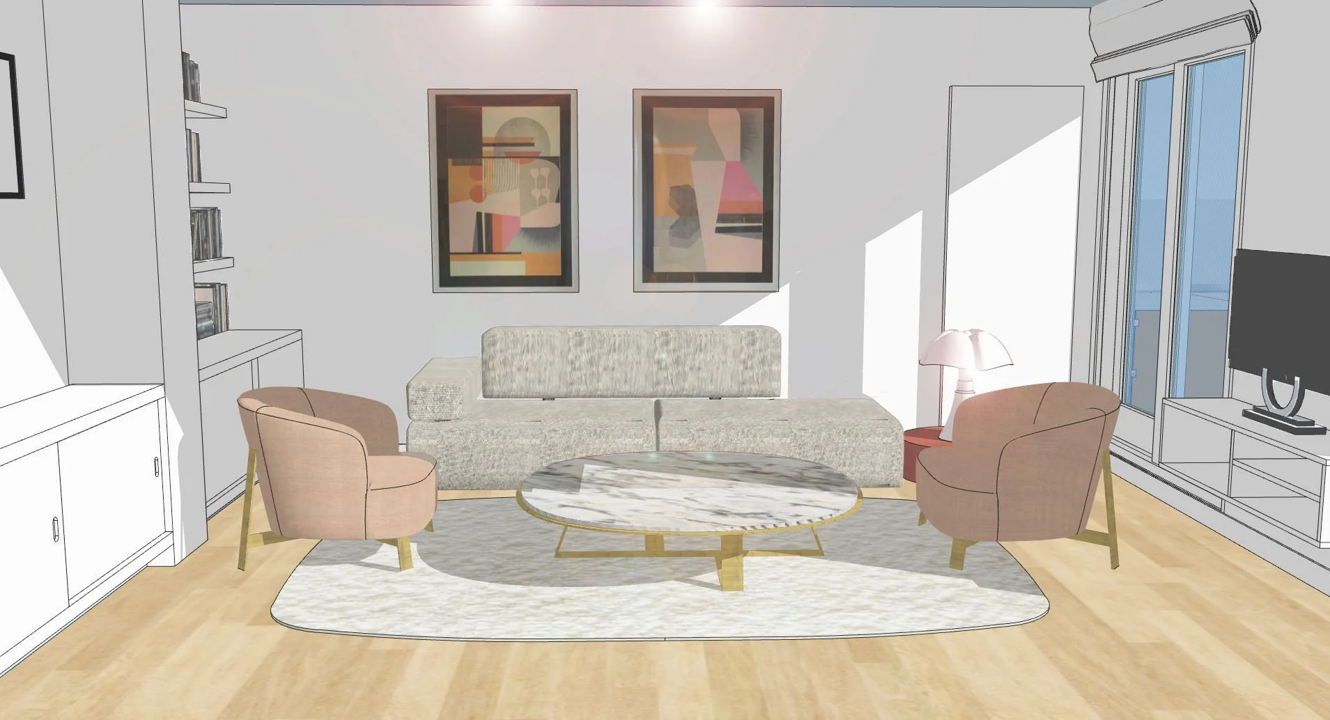 3D projet décoration sejour