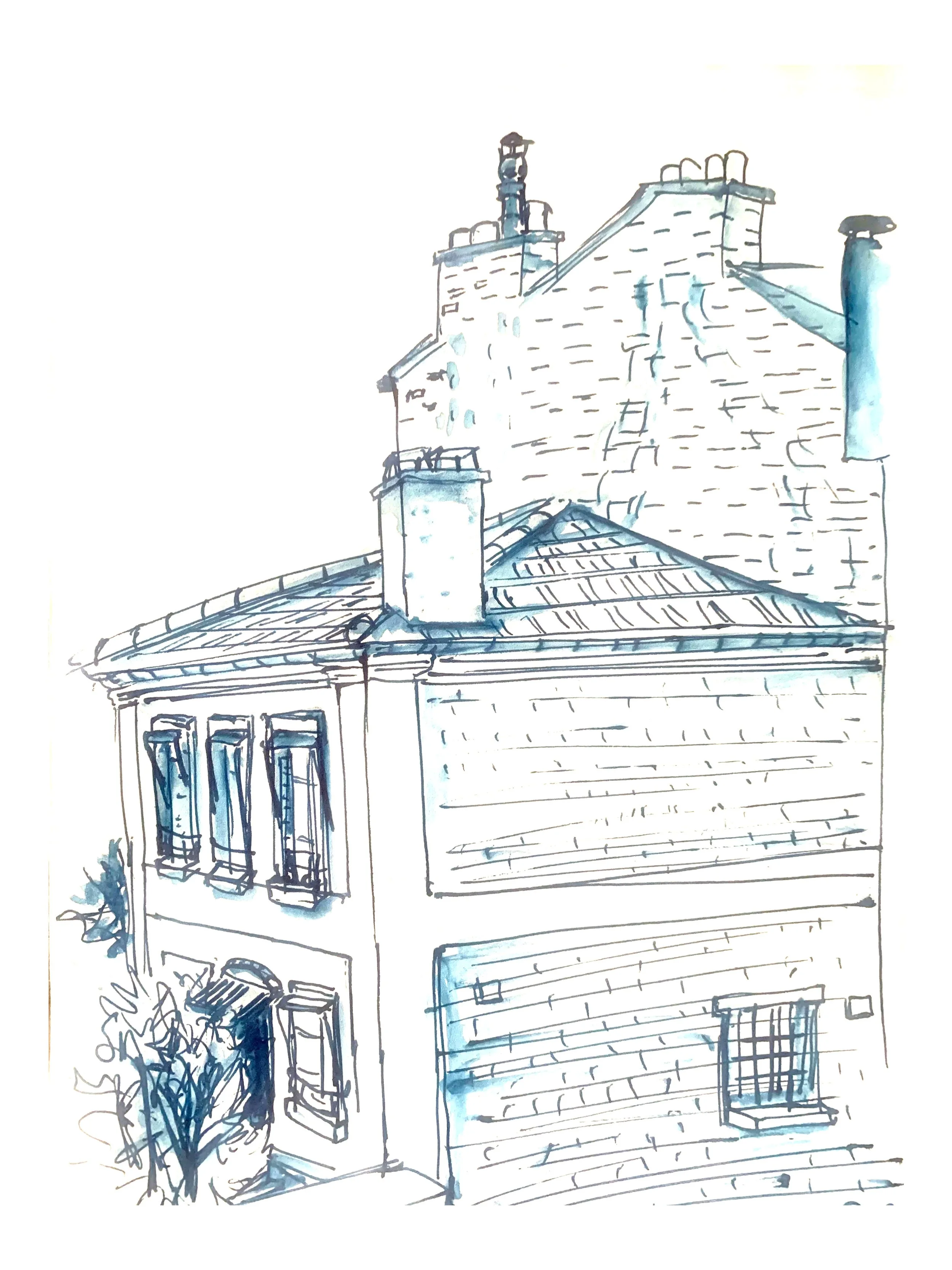 dessin croquis observation maison architecture caroline spinelli 