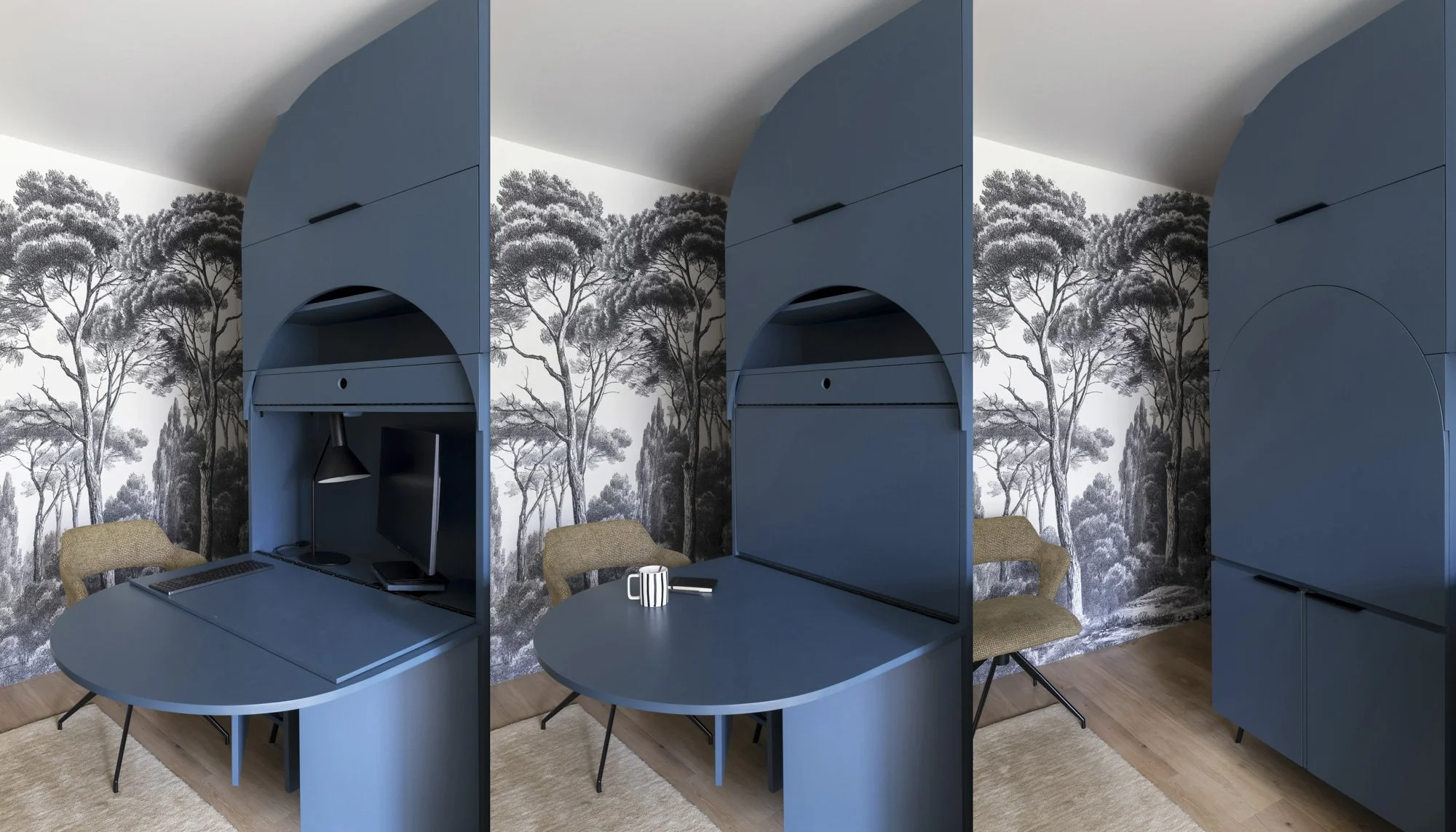 architecture menuiserie sur mesure bureau caché table