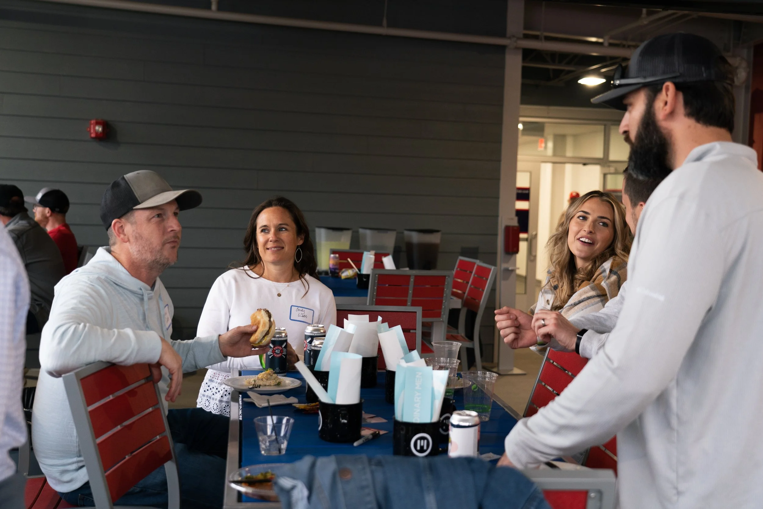 Co-ed discipleship small group meeting together