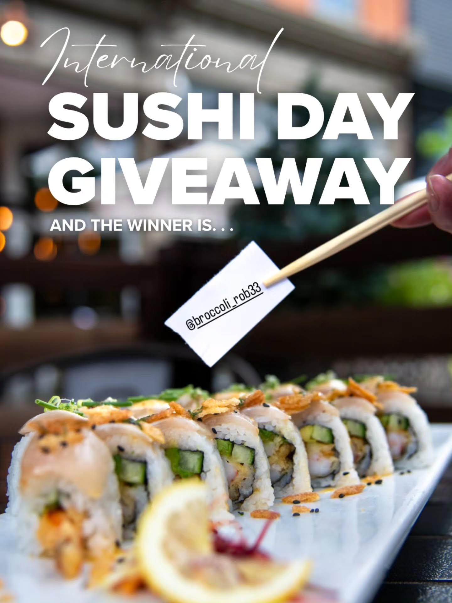 Happy International Sushi Day 🍣🎊 And an especially happy celebration for our two giveaway winners, @broccoli_rob33 and @tess__jones_ ! The competition was stiff this year, but thank you to everyone who entered and we hope sushi is in the cards for 