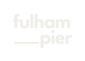 Fulham Pier logo on a black background.