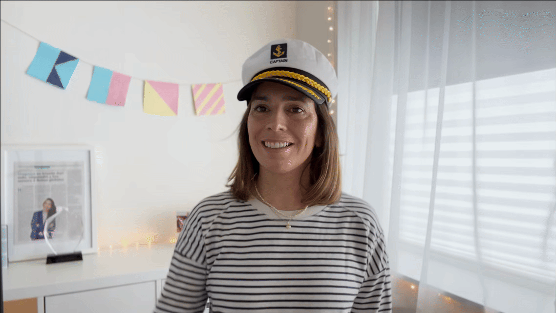 Mia with s captain hat
