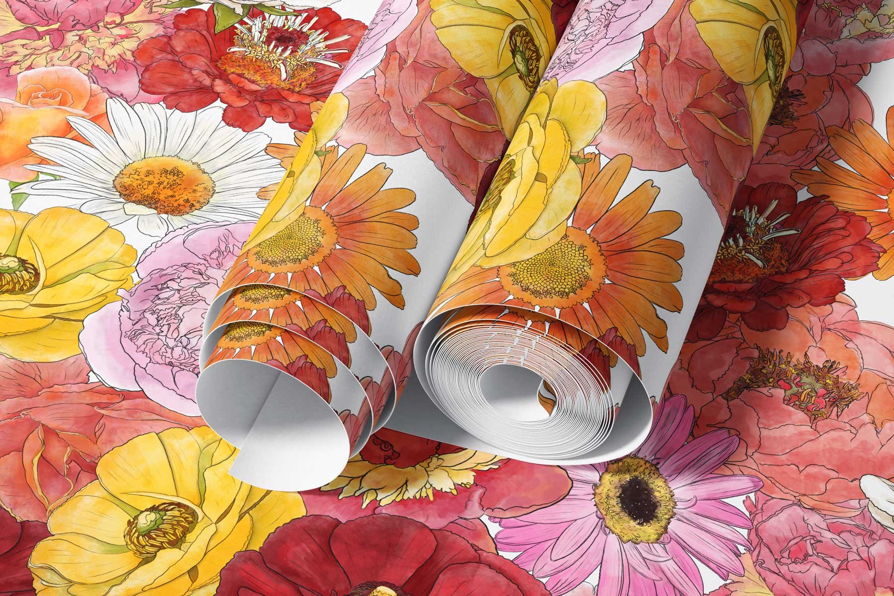 GH-V1-H2O-Florals---Tumbling-Flowers---Paper-Wallpaper-v2-5---Roll-unrolled-curled-on-flat-same.jpg