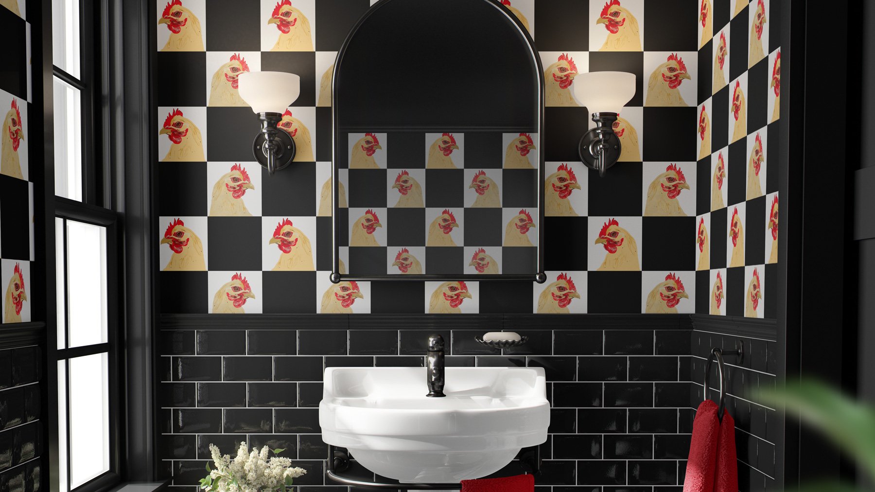 GH-V1-Mod-Chickens-BW-Checkers-Vintage-Retro-Bathroom.jpg