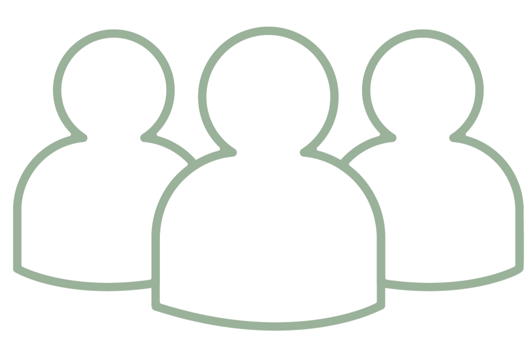 Outline of a group of three people