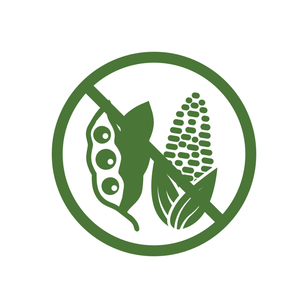 Icon indicating Love My Girls® chicken treats contain no corn or soy