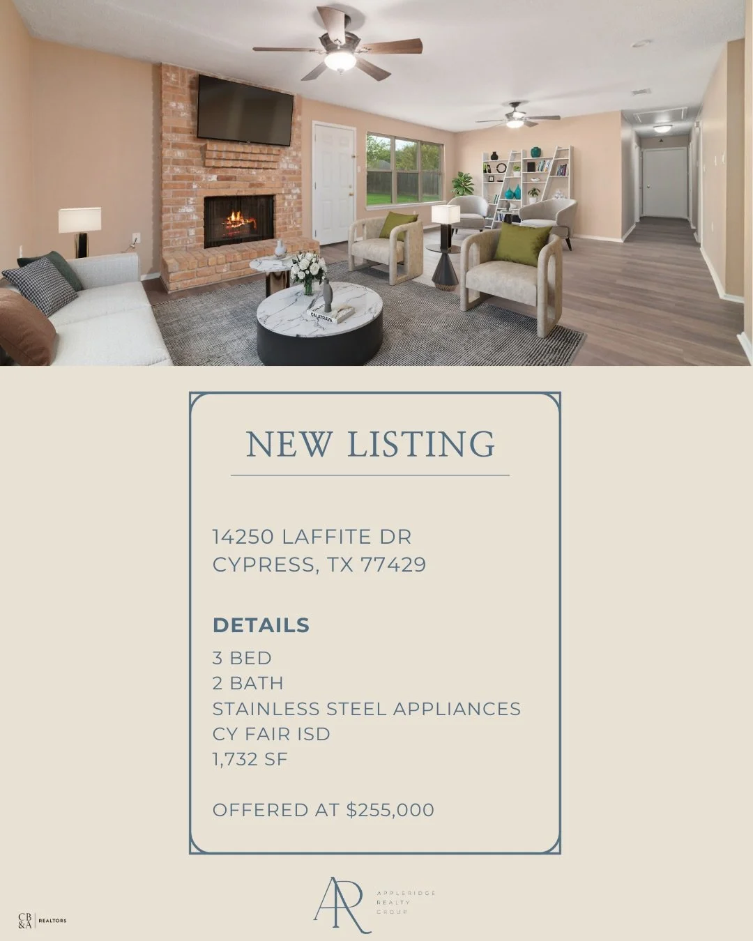 🏡 Just Listed in Cypress, TX!

🛏️ 3 bedrooms | 🛁 2 bathrooms
🌿 Huge lot in a quiet neighborhood
🎨 Fresh paint throughout
🪵 New flooring
✨ Many thoughtful updates
📍 Conveniently located near everyday amenities and well-regarded schools

📲 Mess