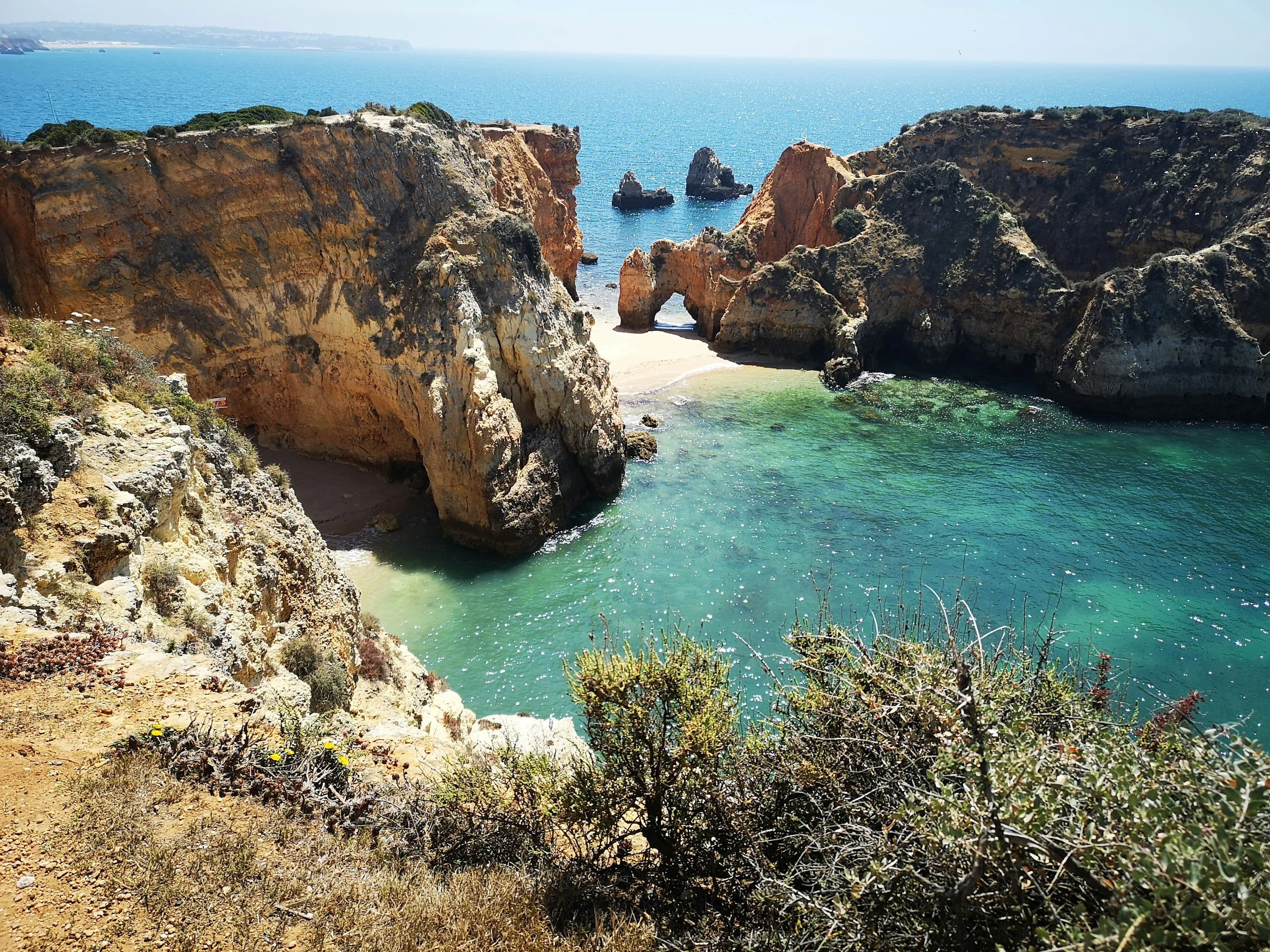 a cove in the algarve region of portugal